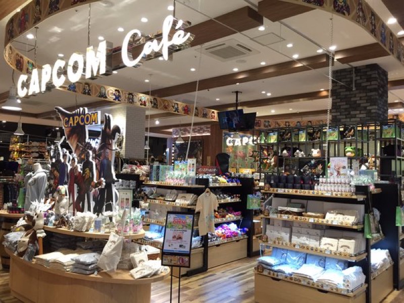 Capcom Cafe's store selling various goods