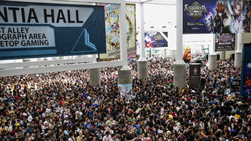 Crowded hall at Anime Expo