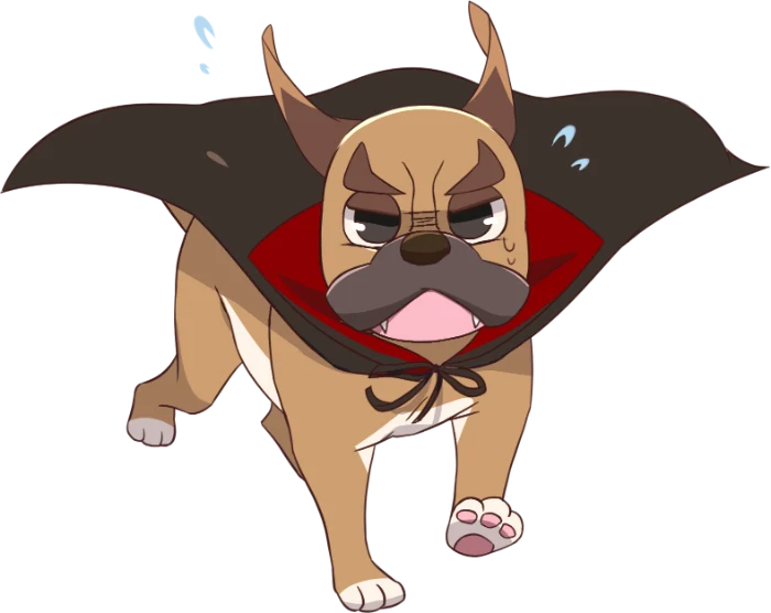 Vampire bulldog in a cape
