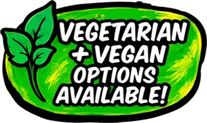 Vegetarian and vegan options available